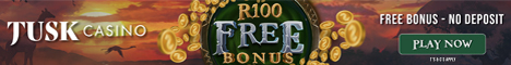 R100 No Deposit Bonus at Tusk Casino