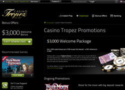 Casino Tropez Bonus Offers Screenshot