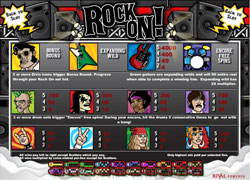 Rock On Paytable Screenshot